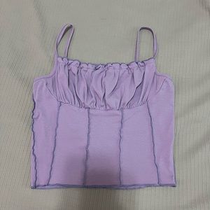 Shein Pipping Lettuce-Edge Cropped Cami Top